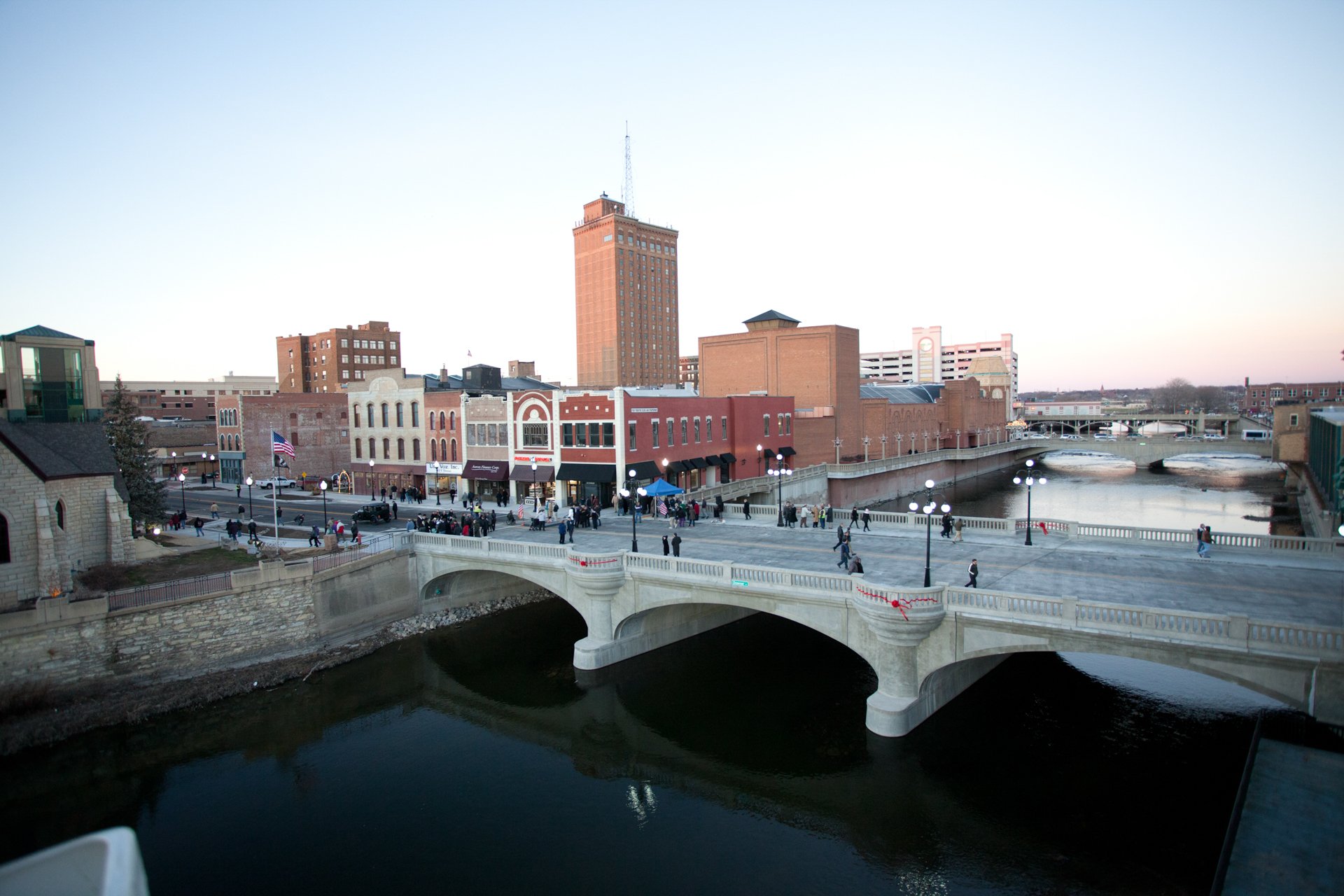 Benton Street and Downers Place Bridges over the Fox River